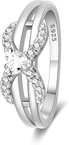 925 Sterling Silver Engagement Rings with Cubic Zirconia Engagement and Promise Eternity Ring for Women Size 7-9 in Saudi Arabia