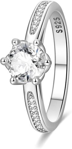 925 Sterling Silver Engagement Rings with Cubic Zirconia Engagement and Promise Eternity Ring for Women Size 7-9 in Saudi Arabia
