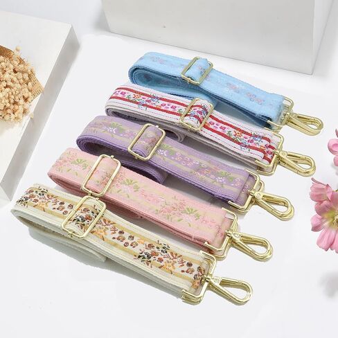 Crossbody Straps for Purses Gold Hardware Purse Strap Wide Shoulder Strap Adjustable Replacement,Retro Jacquard Embroidery for Shoulder Bags in Saudi Arabia