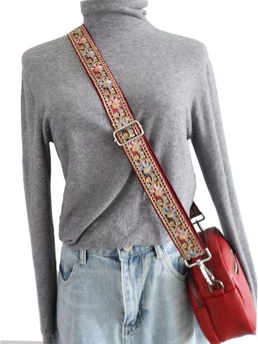 Crossbody Straps for Purses Wide Shoulder Strap Adjustable Replacement,Retro Jacquard Embroidery for Shoulder Bags in Saudi Arabia