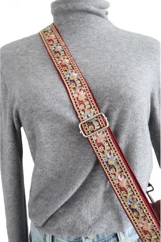 Crossbody Straps for Purses Wide Shoulder Strap Adjustable Replacement,Retro Jacquard Embroidery for Shoulder Bags in Saudi Arabia