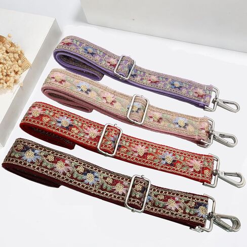 Crossbody Straps for Purses Wide Shoulder Strap Adjustable Replacement,Retro Jacquard Embroidery for Shoulder Bags in Saudi Arabia