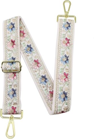 Crossbody Straps for Purses Wide Shoulder Strap Adjustable Replacement,Retro Jacquard Embroidery for Shoulder Bags in Saudi Arabia