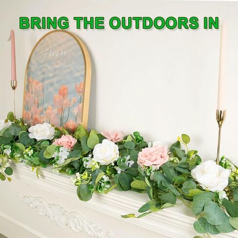 22" Eucalyptus Wreath, Spring Summer Wreaths for Front Door, 70inch Long Artificial Floral Vine for Rooms Decor, Homes, Walls, Kitchens, Patios, Wedding, Farmhouse in Saudi Arabia