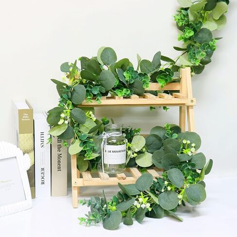 22" Eucalyptus Wreath, Spring Summer Wreaths for Front Door, 70inch Long Artificial Floral Vine for Rooms Decor, Homes, Walls, Kitchens, Patios, Wedding, Farmhouse in Saudi Arabia