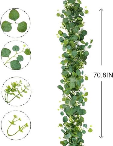 22" Eucalyptus Wreath, Spring Summer Wreaths for Front Door, 70inch Long Artificial Floral Vine for Rooms Decor, Homes, Walls, Kitchens, Patios, Wedding, Farmhouse in Saudi Arabia