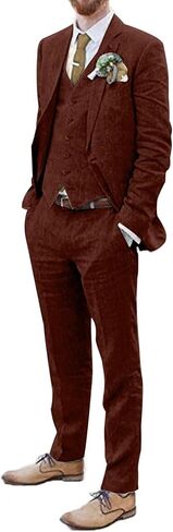 Men Suits Linen Beach Wedding Suits 3 Piece Groomsmen Attire Linen Blazer Vest Pant Prom Tuxedo in Saudi Arabia