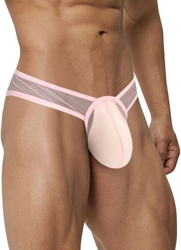 Men's Cotton Low Rise Briefs Soft Breathable Bulge Pouch Sexy Underwear(Pink - L) in Saudi Arabia