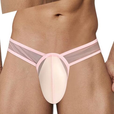 Men's Cotton Low Rise Briefs Soft Breathable Bulge Pouch Sexy Underwear(Pink - L) in Saudi Arabia