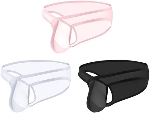 Men's Cotton Low Rise Briefs Soft Breathable Bulge Pouch Sexy Underwear(Pink - L) in Saudi Arabia