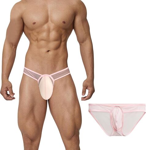 Men's Cotton Low Rise Briefs Soft Breathable Bulge Pouch Sexy Underwear(Pink - L) in Saudi Arabia