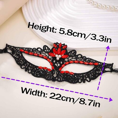 Yalice Black Masquerade Lace Masks Women Eye Mask Sparkle Beaded Venetian Costume Accessories for Halloween Party in Kuwait