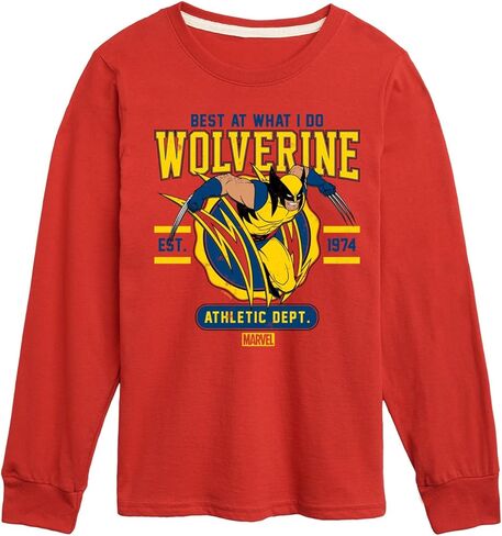 Marvel Wolverine - Collegiate Scratch - Toddler and Youth Long Sleeve Graphic T-Shirt in Saudi Arabia