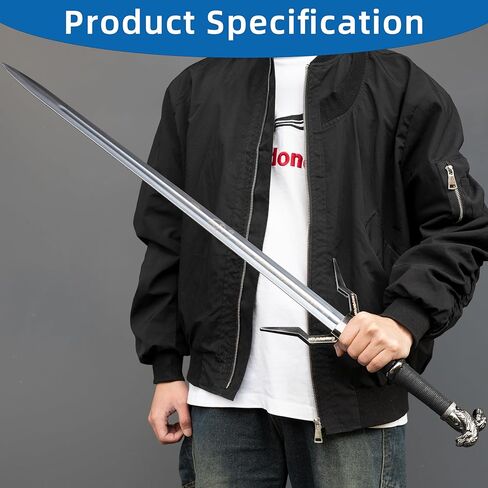 Two Handed Sword 41.7 Inch Stainless Steel, Double Beaster Fantasy LARP & Cosplay Sword with Scabbard for Collectors in Saudi Arabia
