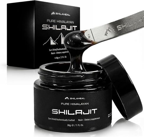 Authentic Pure Shilajit Resin from Ladakh, Himalayas | 100% Natural | 60g jar | Stamina and Energy Boost | 78%+ Fulvic Acid | Immune Support | for Men & Women | 4-Month Supply | 85+ Trace Minerals in Saudi Arabia