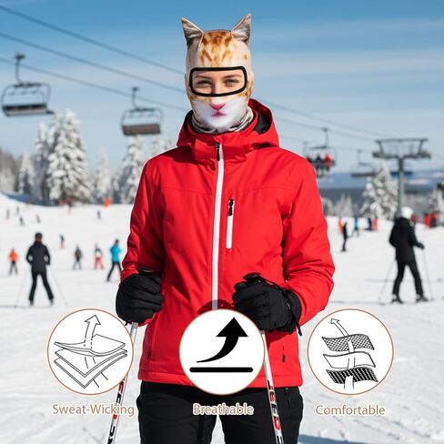 قطعتان من قناع تزلج القطط، قناع تزلج مضحك مع أذنين، قناع شيستي للمهرجانات الموسيقية، والأنشطة الخارجية، وحفلات الهالوين أصفر in Kuwait