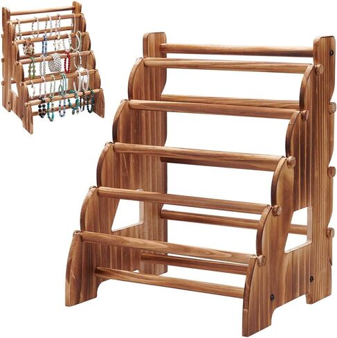 UNICRAFTALE 8 Layers Wooden Bracelet Holder Antique Brown Jewelry Bracelet Organizer Display Stands 32x26x40cm Portable Organizers Scrunchies for Home Craft Shows Store in Saudi Arabia
