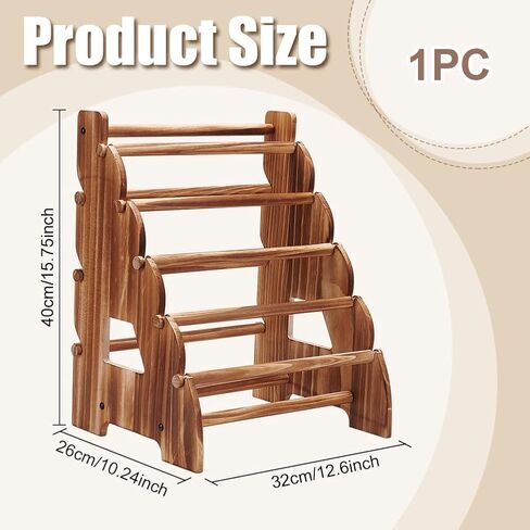 UNICRAFTALE 8 Layers Wooden Bracelet Holder Antique Brown Jewelry Bracelet Organizer Display Stands 32x26x40cm Portable Organizers Scrunchies for Home Craft Shows Store in Saudi Arabia