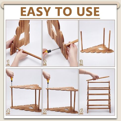 UNICRAFTALE 8 Layers Wooden Bracelet Holder Antique Brown Jewelry Bracelet Organizer Display Stands 32x26x40cm Portable Organizers Scrunchies for Home Craft Shows Store in Saudi Arabia