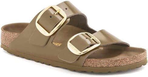 صنادل Arizona Big Buckle للسيدات من Birkenstock، لون أخضر طيني عالي اللمعان، مقاس 11 متوسط ​​أمريكي in Kuwait