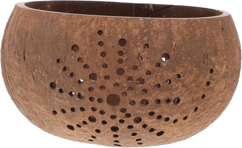 Hollow Pattern Coconut Shell Candle Bowl Decorative Jar for Candle Storage with Delicate Hollow Ornament Design for Home Aromatherapy in Saudi Arabia
