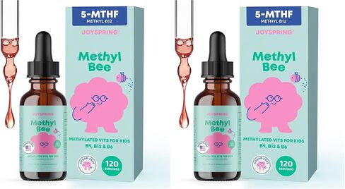 JoySpring ميثيلفولات للأطفال | 5-MTHF بالإضافة إلى ميثيل ب12 مع ب6 (P5P) - ميثيل بي - مكمل غذائي MTHFR للأطفال ب12 فيتامين | بديل حمض الفولينيك | قطرات عصير الليمون بالتوت | 30 حصة in Kuwait