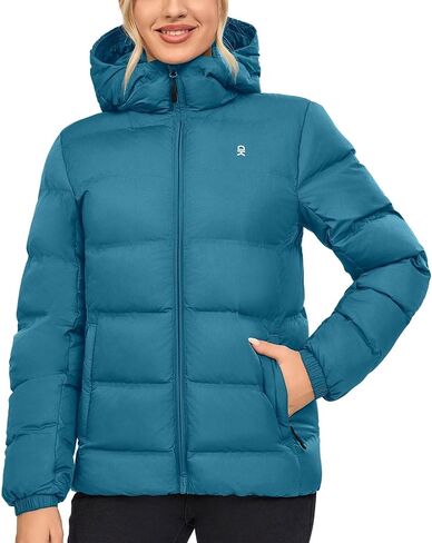 Little Donkey Andy Women's Hooded Puffer Jacket Full-Zip Winter Lightweight Windproof Warm Quilted Coat with Pockets in Saudi Arabia