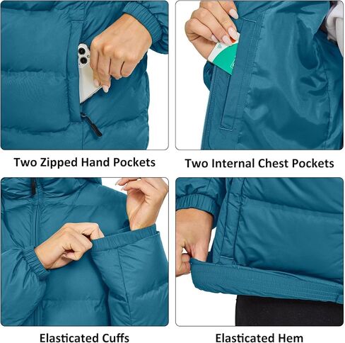 Little Donkey Andy Women's Hooded Puffer Jacket Full-Zip Winter Lightweight Windproof Warm Quilted Coat with Pockets in Saudi Arabia