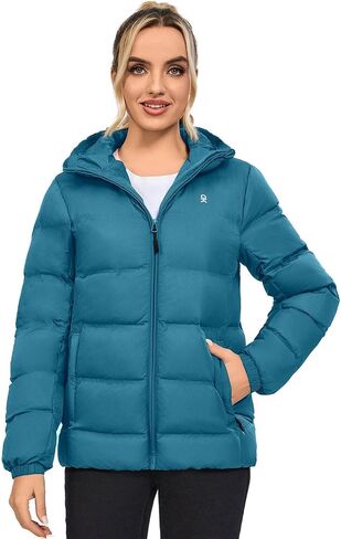 Little Donkey Andy Women's Hooded Puffer Jacket Full-Zip Winter Lightweight Windproof Warm Quilted Coat with Pockets in Saudi Arabia