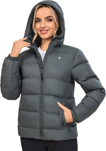 Little Donkey Andy Women's Hooded Puffer Jacket Full-Zip Winter Lightweight Windproof Warm Quilted Coat with Pockets in Saudi Arabia