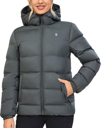 Little Donkey Andy Women's Hooded Puffer Jacket Full-Zip Winter Lightweight Windproof Warm Quilted Coat with Pockets in Saudi Arabia