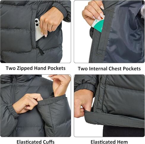 Little Donkey Andy Women's Hooded Puffer Jacket Full-Zip Winter Lightweight Windproof Warm Quilted Coat with Pockets in Saudi Arabia