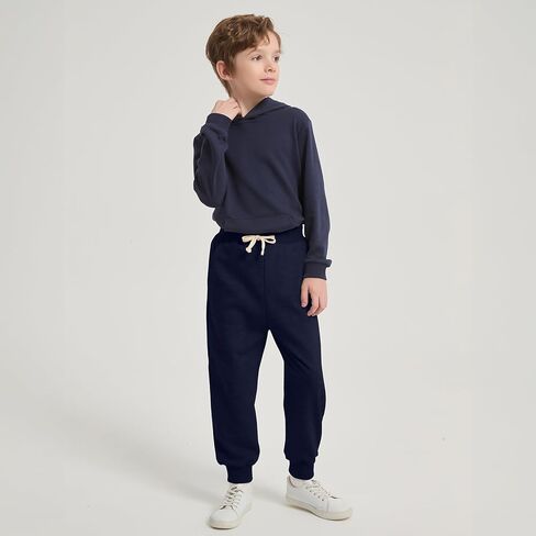 Phedrew 3-Pack Boys and Toddlers Cotton Sweatpants Kids Athletic Drawstring Jogger Pants Youth Active Pants in Saudi Arabia