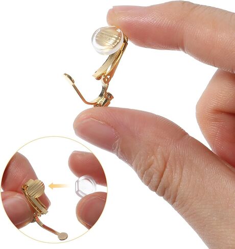 10PCS Clip on Earring Converter, Earring Converters Pierced to Clip with 6 Silicone Pads for Non-Pierced Ears, (Silver & Gold) in Saudi Arabia