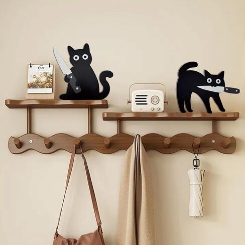 3PCS Funny Black Cat Wall Decor, Wooden Spooky Black Cat Door Topper Set, Halloween Wall Decor with Posing Cats, Funny Art for Entryway, Unique for Cats Lovers in Saudi Arabia