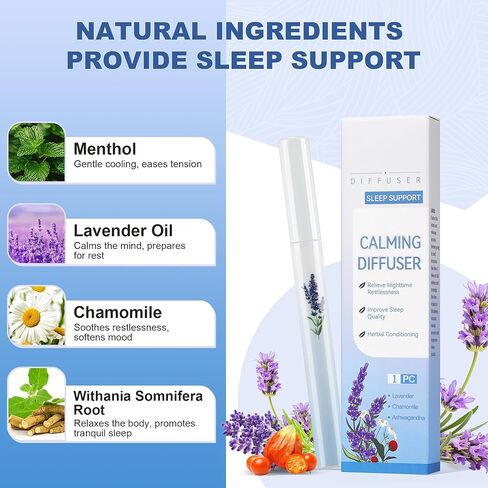 Herbal Diffuser Pen, 2 Pack Mullein & Melatonin Diffuser Pen, Night & Day Relax Duo Set for Fresh Breath & Calm Sleep Support, Total 1200 Uses in Kuwait