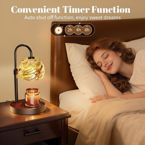 Candle Warmer Lamp with Timer Dimmer, Electric Candle Warmer with Adjustable Height for Home Decor, Christmas Birthday Gifts for Women Men Mom, Wax Melter for All Jar Sizes, 2Bulbs,Black in Saudi Arabia