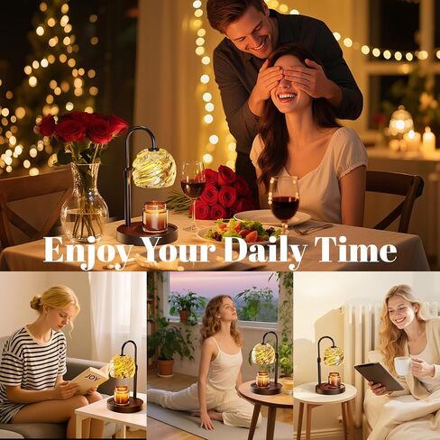 Candle Warmer Lamp with Timer Dimmer, Electric Candle Warmer with Adjustable Height for Home Decor, Christmas Birthday Gifts for Women Men Mom, Wax Melter for All Jar Sizes, 2Bulbs,Black in Saudi Arabia