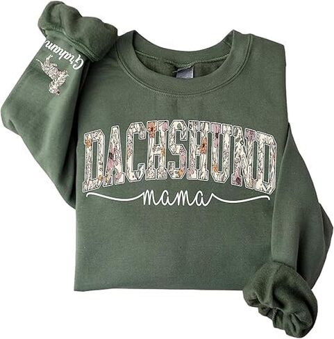 Custom Dachshund Mom Sweatshirt – Cute Doxie Lover Sweater, Gift Idea for Sausage Dog Owners, Cozy Outfit for Her, Personalized Dachshund Mama Apparel for Pet Enthusiasts in Saudi Arabia