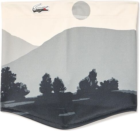 Lacoste Mens Men's Sport Landscape Print Neck Warmer, White/Black, One Size in Saudi Arabia