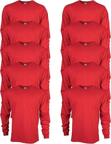 Apparel Globe Men's Bulk Ultra Cotton Long-Sleeve Crew T-Shirt Multipack Sets Tshirt (2-Pack) in Saudi Arabia