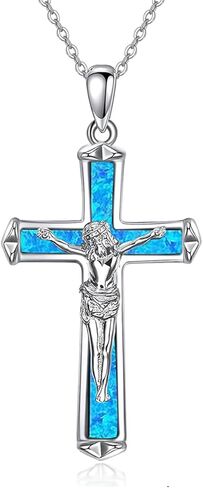 POPLYKE 925 Sterling Silver Cross Necklaces for Women Pendant Christian Jewelry for Women 18"+2" and 20"+2" chain in Saudi Arabia