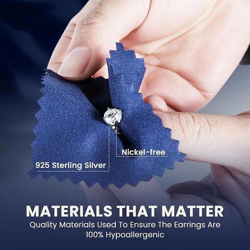 Moissanite Stud Earrings | 1 Carat | Diamond Stud Earrings | Sterling Silver Hypoallergenic Nickel-Free | Moissanite Jewelry Gift | Silver Stud Earrings | Faux Diamond Earrings in Saudi Arabia