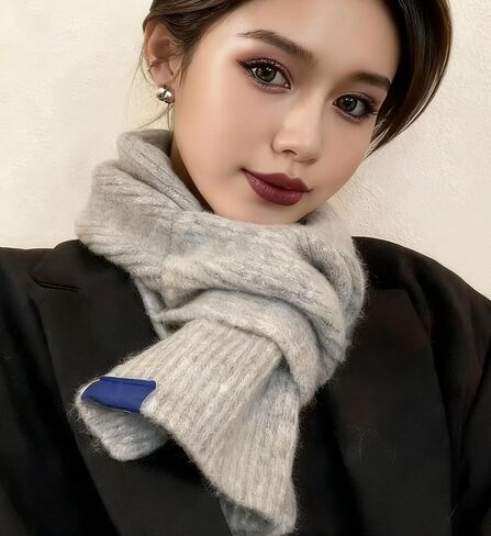 Winter Students Cute Warm Thickened Knitting Scarf for Men and Women Solid Color in Saudi Arabia