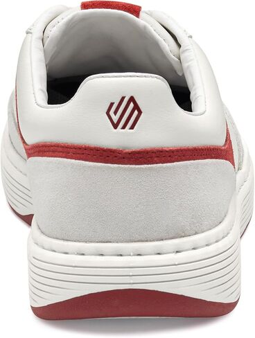 Johnston & Murphy Dawson Moctoe U-Throat Casual Athletic Sneaker, White Full Grain/Red Suede, 13 M in Saudi Arabia