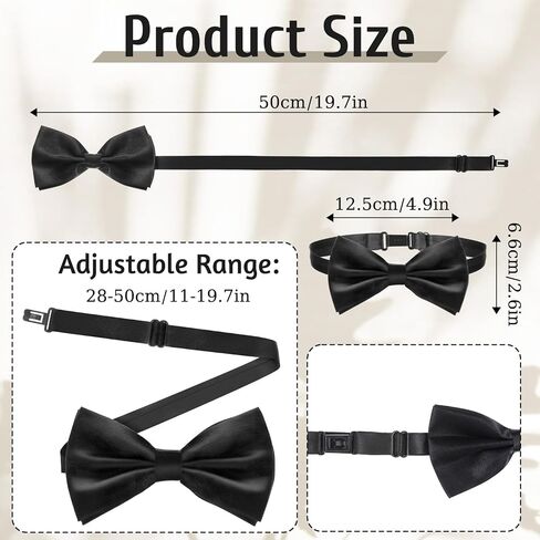 40 Pcs Bow Ties for Men Bulk, Black Pre-Tied Bow Ties, Tuxedo Bowtie Set with Adjustable Neck Band for Men Costume Wedding Party in Saudi Arabia