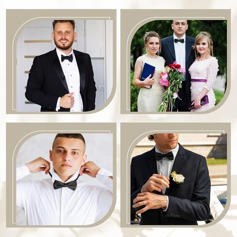 40 Pcs Bow Ties for Men Bulk, Black Pre-Tied Bow Ties, Tuxedo Bowtie Set with Adjustable Neck Band for Men Costume Wedding Party in Saudi Arabia