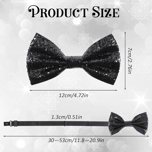 Thinp Sequin Bow Tie, Glitter Bow Tie Black Bowtie Pre-Tied Bows Ties for Men Rhinestone Sparkly Bowtie for Mens Xmas Wedding Banquet Carnival Party (Black) in Saudi Arabia