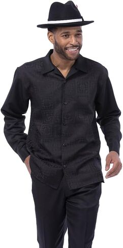 MONTIQUE 2 pc Men's Polyester Walking Suit Full Cut Long Sleeve Comfortable and Stylish in Saudi Arabia