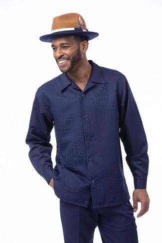 MONTIQUE 2 pc Men's Polyester Walking Suit Full Cut Long Sleeve Comfortable and Stylish in Saudi Arabia